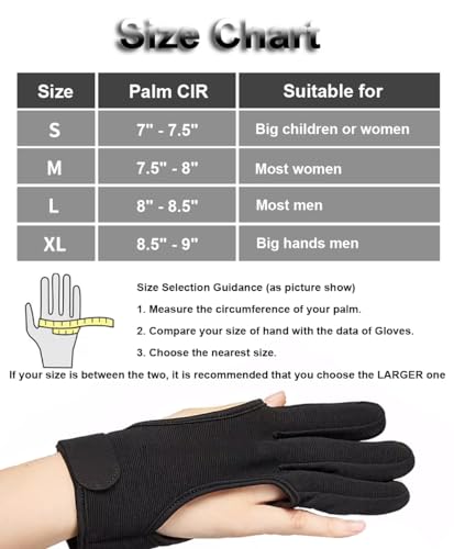 Three-Finger Archery Glove - Leather Finger Protector - Small