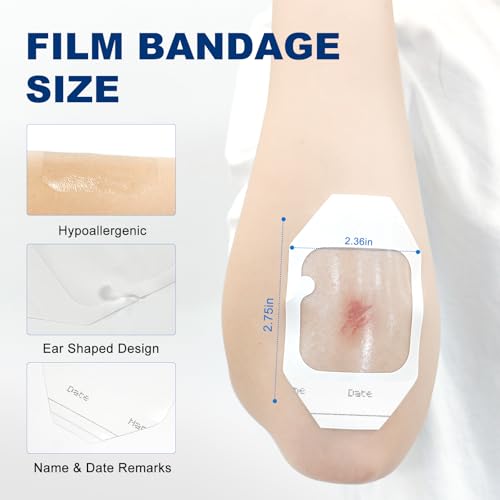Ceeport Waterproof Transparent Adhesive Dressings 2.36 x 2.75 inches, 100 Pack
