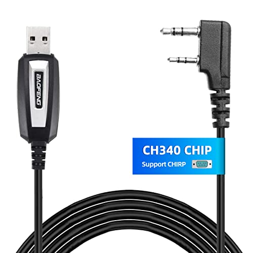USB Programming Cable with CH340 Chip for Baofeng Radios - Black