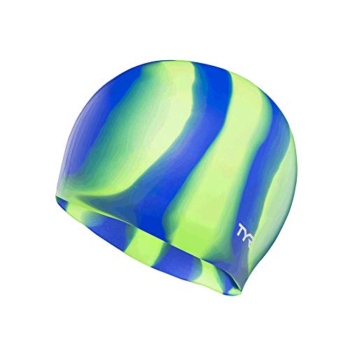 TYR Multi-Color Silicone Adult Swim Cap - Green, Hypoallergenic & Durable