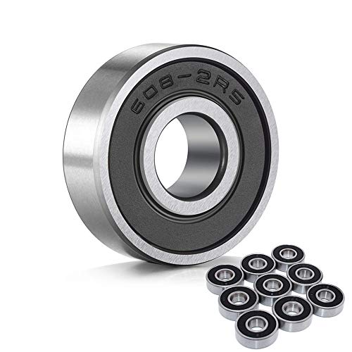 608-2RS Ball Bearings - 10 Pack Miniature Deep Groove 8x22x7mm