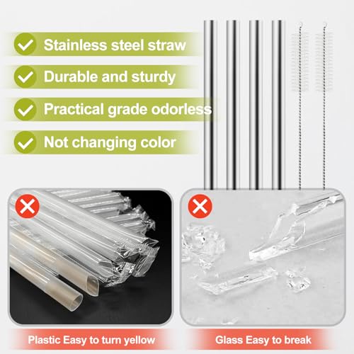 Reusable Metal Straws for Owala FreeSip Sway 40oz Water Bottle - 6 Pack