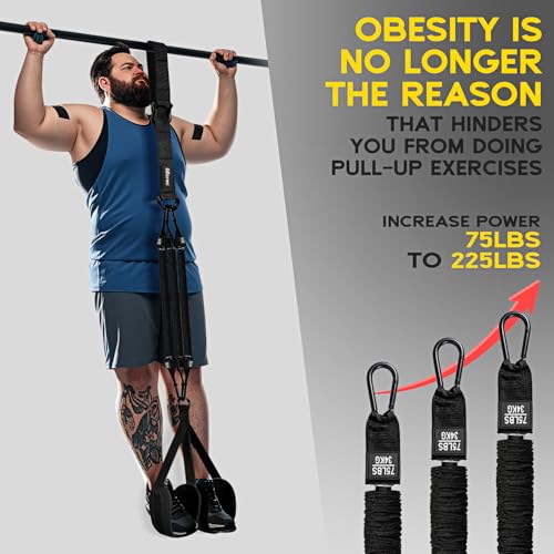 HOXWC Black Adjustable Resistance Bands for Pull Ups, Heavy Duty Fitness Aid