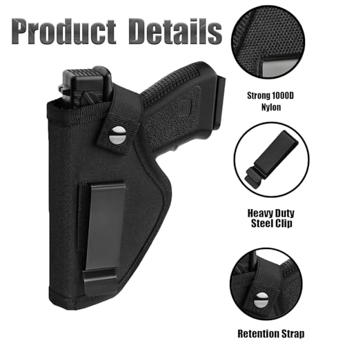 IWB/OWB Pistol Holster for Men & Women - Classic Black
