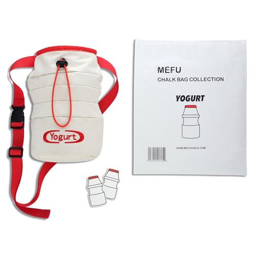 Yogurt Chalk Bag for Rock Climbing & Bouldering - Asian-Inspired Design, Quick-Clip Belt, Brush Holder