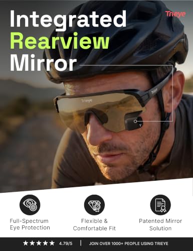 Cycling Glasses with Rear-view Mirror - High Contrast Smoke 2.0 - UV400 Protection