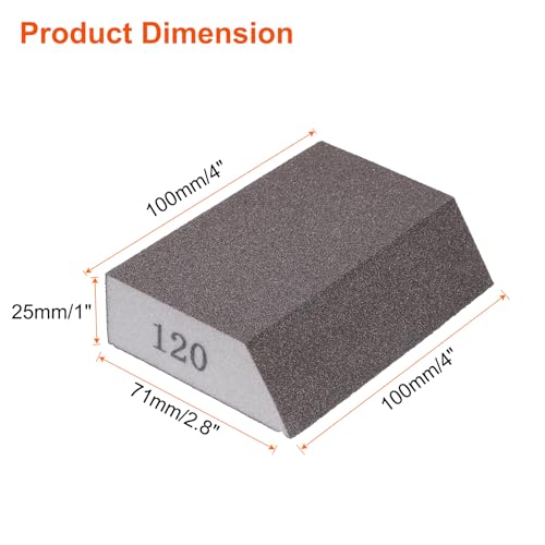 HARFINGTON 4pcs Sanding Sponge Blocks 400-500 Grit Sanding Sponge with Angled Edge 4"x2.8"x1", Washable and Reusable Foam Sanding Block for Polishing Kitchen Metal Wood Drywall Home