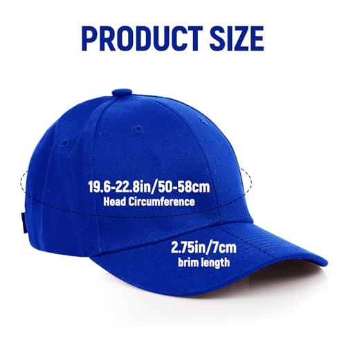 Blue Cotton Baseball Cap for Men Women Adjustable Outdoor Running Hat