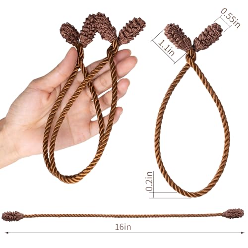 16pcs Brown Christmas Garland Twist Ties - Reusable and Flexible Banister Decoration Ties for Stair Railings, Wreaths, Stockings & Holiday Home Decoration