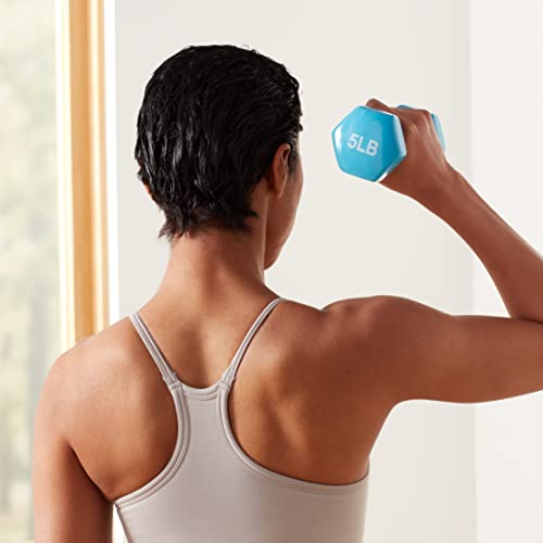 5 lb Vinyl Coated Dumbbell Weights - Durable & Non-Slip Grip