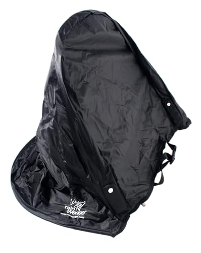 Golf Bag Rain Cover Waterproof Wedge with Clip & Strap System - Black