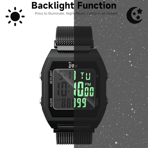 3D Pedometer Watch with Magnetic Strap - Waterproof Step Tracker
