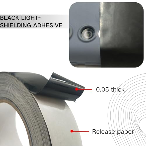 Light Blocking Tape 1.2 inch x165 Feet,100% Blackout DIY Blackout Stickers Black Masking Tape for LED Lights Electronics Windows Indicators Light Strips