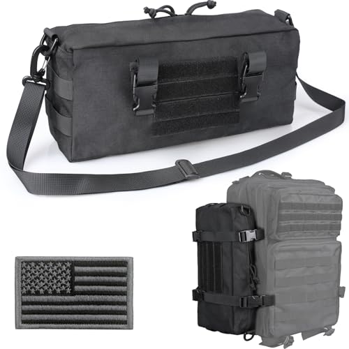 WYNEX Black Molle Pouch for Tactical Backpack – Side Admin Sustainment, Modular Expansion