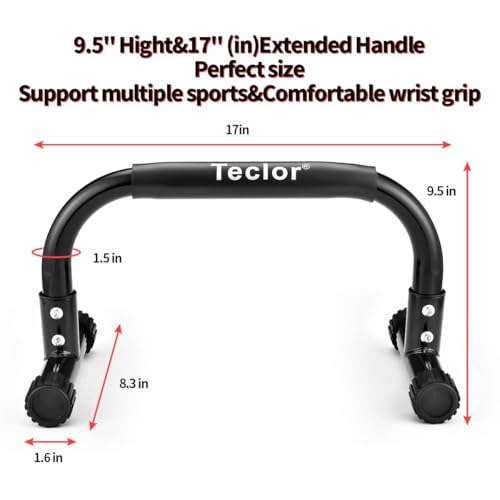 Heavy-Duty Push Up Bars - Parallettes for L-Sit & Dip - Black