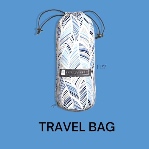 Bay Laurel 4-Pack Oversized Turkish Beach Towels – Quick Dry, Sand Free 39x71 with Travel Bags (Denim Blue) – Pack of 4