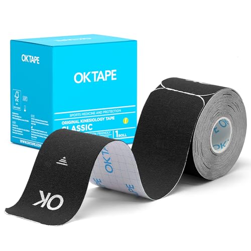 Kinesiology Tape Precut Elastic Sports Support - 20 Strips - Black