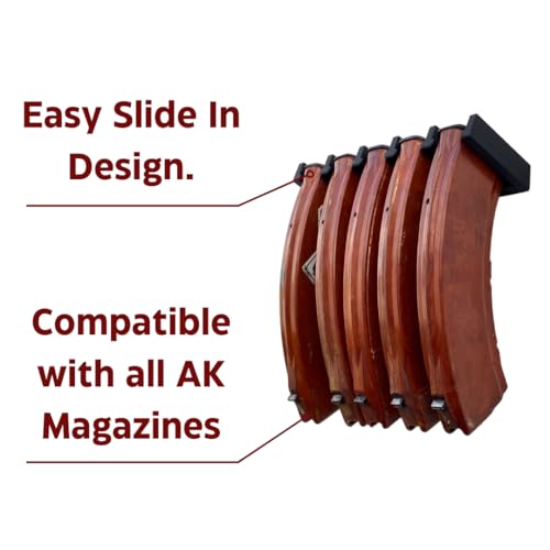 AK Magazine Rack Wall Mount for 5.45/5.56/7.62-47/74 Magazines - 5 Capacity, American Made