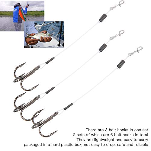 Haosie 6PCS Treble Fishing Hooks for Walleye Bass Lure Fishing