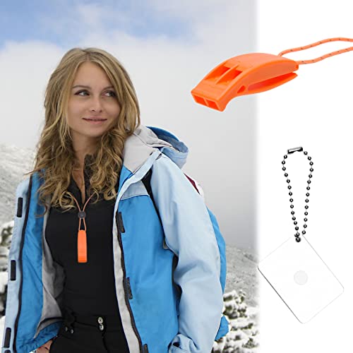 Survival Whistle & Reflective Signal Mirror Set - Outdoor Kit
