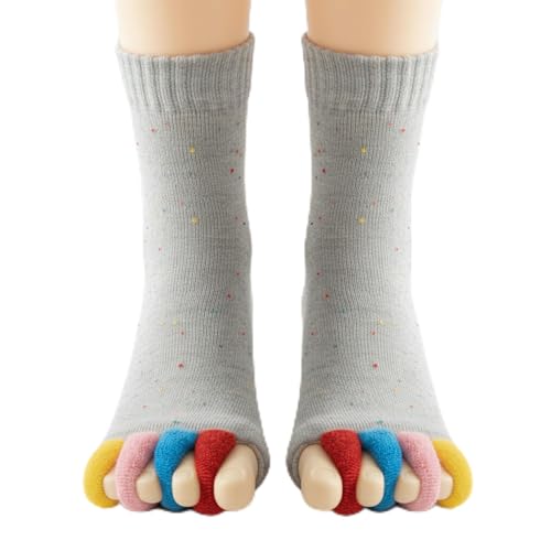 Foot Alignment Socks with Toe Separators for Yoga - Grey