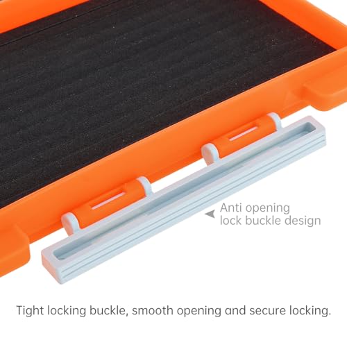 Fishing Tackle Box with Slit Foam Insert - 6.8"x3.8"x0.8" - Orange