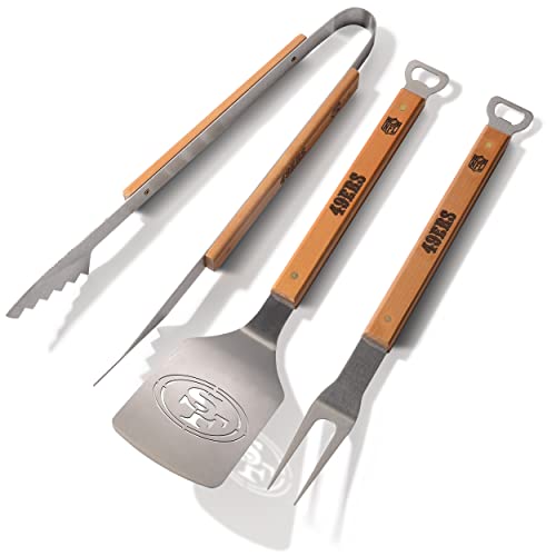 3-Piece NFL BBQ Grill Set with Heavy-Duty Stainless Steel Tools