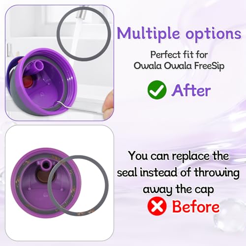 4-Pack Replacement Silicone O-Rings for Owala Water Bottles - Grey