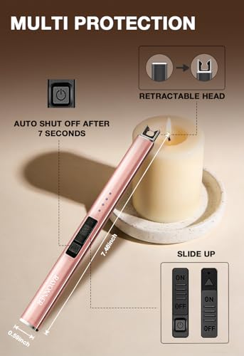 USB Rechargeable Electric Candle Lighter - Rose Gold