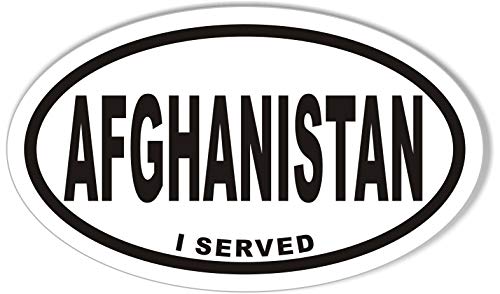 Afghanistan I Served Oval Bumper Sticker - Durable Vinyl, 3"x5"