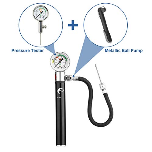 Ball Pump with Pressure Gauge for Sports Balls - Inflator with Needles & Release Valve