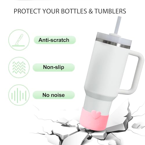 Heart Silicone Boot Sleeve for Stanley & Owala Tumblers - Rose Pink