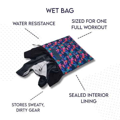 Sprints Water-Resistant Gym & Swim Bag for Sweaty Clothes - Flamingo