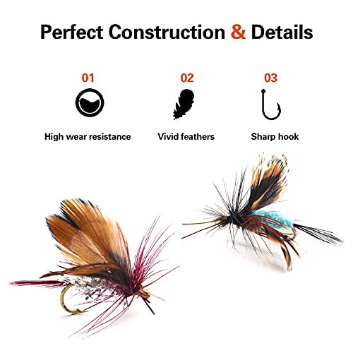 Handcrafted Fly Fishing Kit - 12pcs Realistic Lures