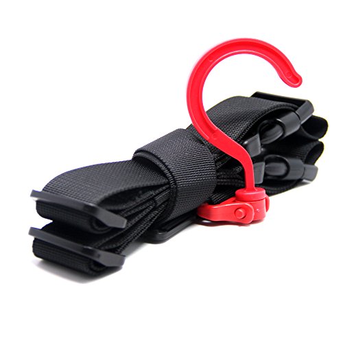Fishing Wader Boot Hanger with Adjustable Strap - Red Plastic Hook