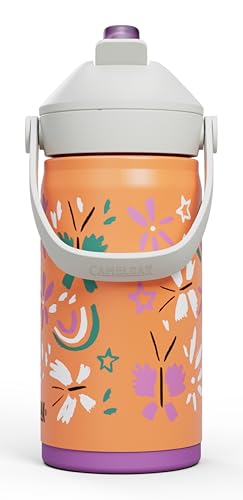 CamelBak Thrive Flip Straw Kids Water Bottle 12oz Stainless Steel Butterfly Rainbow