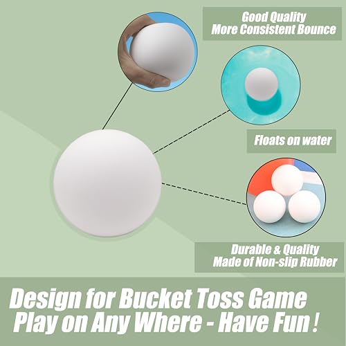 Bucket Toss Replacement Balls 3 Pack - Pong Balls for Outdoor Yard Game