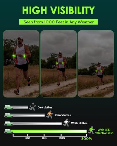 LED Armband 2-Pack - Rechargeable High Visibility Light Up Wristbands