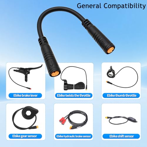 3-Pin Electric Bike Adapter Cable - 5.2in Waterproof Connector