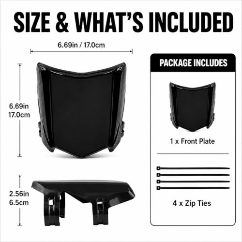 Universal Front Number Plate for Ebikes - Glossy Black