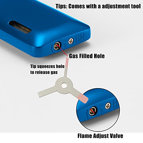 Bbsisgo Blue Refillable Windproof Double Jet Flame Lighter & Cutter Set