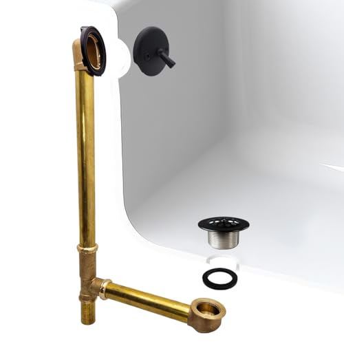 Westbrass Beehive Grid Bath Waste - 22" Make-Up, 17 Gauge Tubing, Matte Black, D324-62