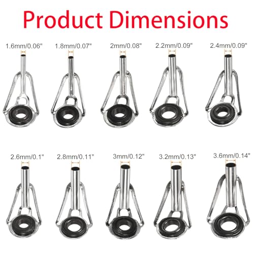 Fishing Rod Tip Repair Kit - 50 Pieces Stainless Steel Ceramic