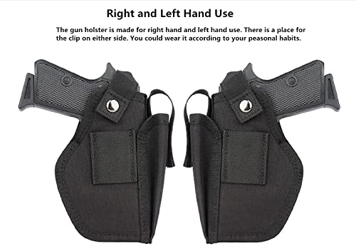 Universal Gun Holster with Mag Pouch for Right & Left Hand - Black