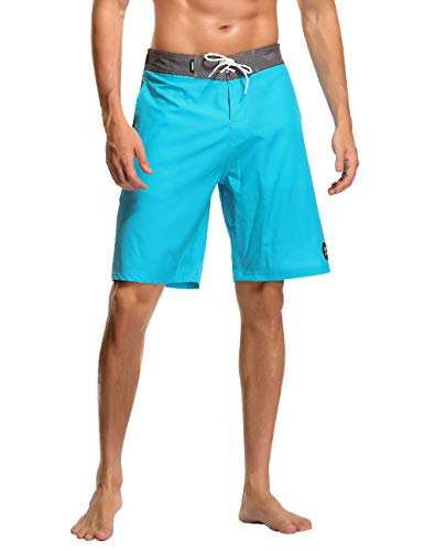 Men's Quick Dry Swim Trunks with Pockets - Sky Blue