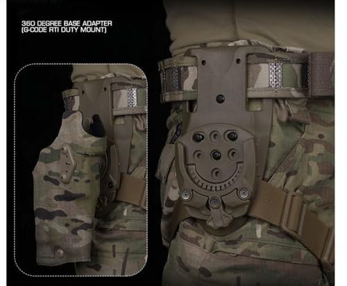 Black Mid-Low Ride Holster Platform Adapter Belt Loop with 360° Rotation and Adjustable Thigh Straps - JFFCESTORE