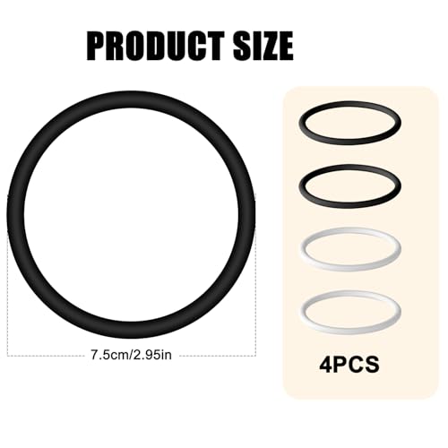 Patellar Tendon Knee Support Straps - Silicone Knee Band - 4 Pack - Black & White