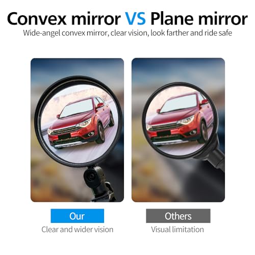 HD Convex Bicycle Rearview Mirror - Adjustable 360° Handlebar Mount - 1pcs