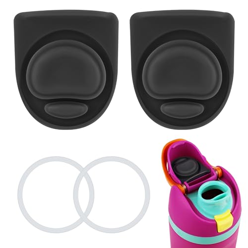 Replacement Silicone Stopper and Seal Ring Set for Water Bottles - Black
