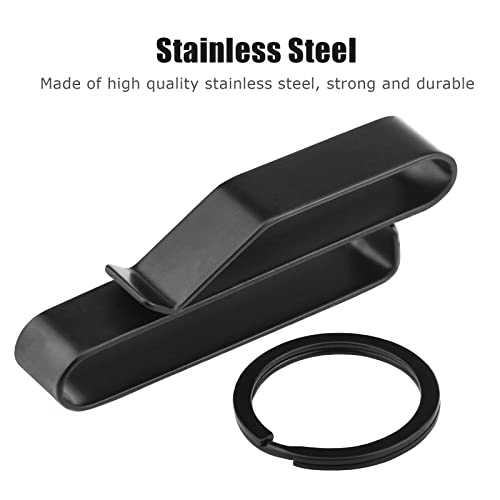 Tactical Key Holder - Stainless Steel Belt Clip Key Ring Holder, 2 Pack